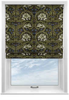 William Morris African Marigold Velvet, Cornflower - Roman Blind